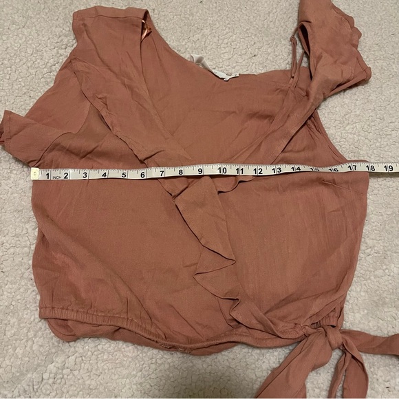 ASTR the label pink one shoulder tie sash blouse - Picture 5 of 8